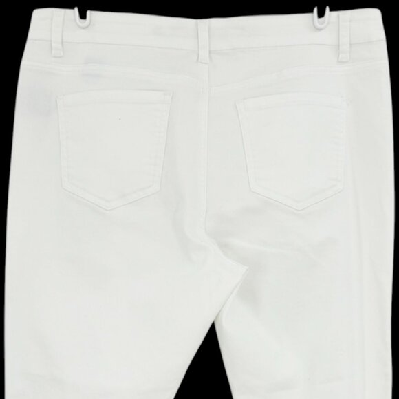 Wax Jean Women's White Stretch Mid Rise Distressed Skinny Denim Jeans Size 18 - Picture 4 of 11